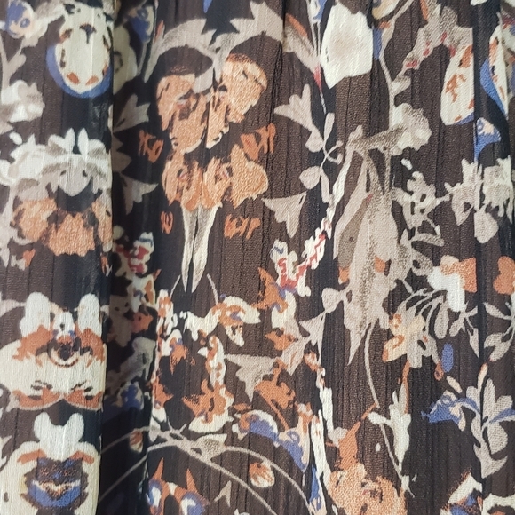 Dress Forum Neutral Long Sleeve Midi Dress Tiered Ruffled  Flowy - Picture 7 of 13